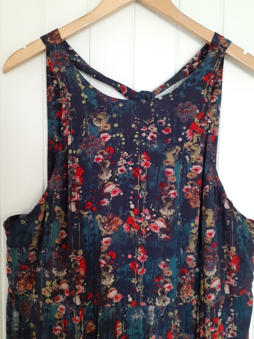 NWT Natural Life Halle Halter Dress in Blue Watercolor Floral Size XL - Picture 4 of 16